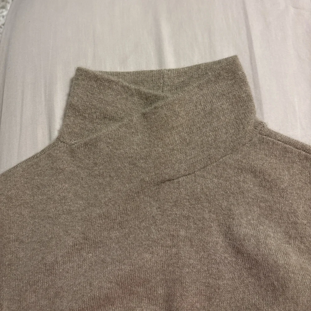 Ralph Lauren 100% Cashmere Turtleneck Sweater Dress Midi Long Sleeve Tan Brown - Picture 4 of 10
